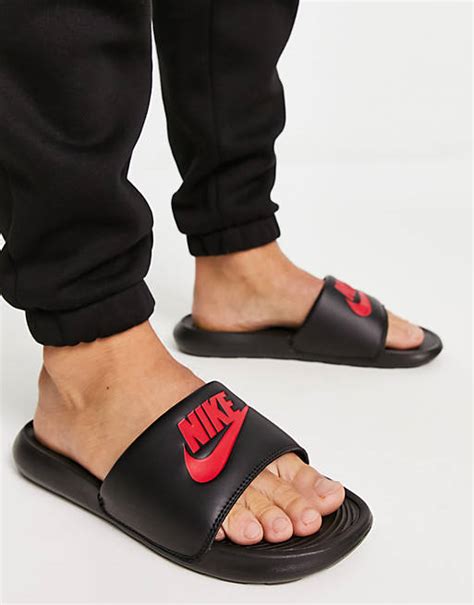 nike slides black and red fake test|false nike shoes.